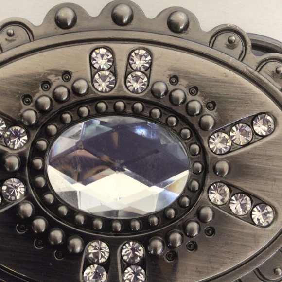 PETER NYGARD VINTAGE CRYSTAL AND SILVER BELT BUCKLE - Picture 3 of 6